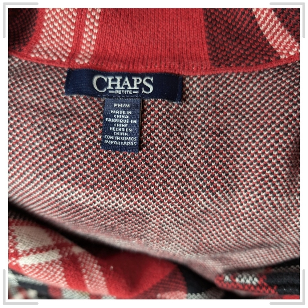 Pre-owned Chaps Red Plaid Sleeveless Vest - Picture 5 of 9